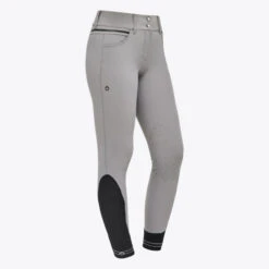 Cavalleria Toscana Silicone Logo Breeches Knee Grip -Marys Tack and Feed Store silicone print ct breeches taupgrey side PAD175 JE010 8C00 cavalleria toscana 55462.1659819253