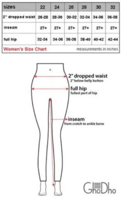 GhoDho Elara Breeches -Marys Tack and Feed Store size chart breeches ghodho 70576.1560813079