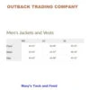 Outback Trading Oregon Vest -Marys Tack and Feed Store size chart men jacket vest outback 81646.1668824420