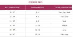 Hobby Horse Jeanee Show Blouse -Marys Tack and Feed Store size chart tops hobby horse 10404.1583792463