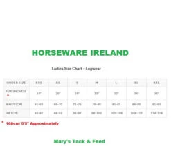 Horseware Ireland Horseware AA Summer Silicone Breeches -Marys Tack and Feed Store size chart women tights breeches horseware 56302.1634426635