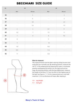 Secchiari Athena GP Tall Boots 16 Secchiari Athena GP Tall Boots -Marys Tack and Feed Store size guide secchiari boots 62147.1642365962