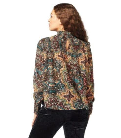 Wrangler Smocked Print Blouse -Marys Tack and Feed Store smocked print blouse ls multi back 112321683 wrangler 54213.1667959631