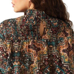 Wrangler Smocked Print Blouse