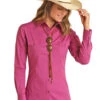 Panhandle Solid Stretch Snap Shirt -Marys Tack and Feed Store solid stretch snap ls orchid front 22S3161 panhandle 52611.1651865613