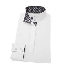 Essex Classics Talent Yarn Shirt Straight Collar -Marys Tack and Feed Store straight collar LS horses navy ESL24W1 essex 30306.1660254604