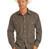 Panhandle Stripe Snap Shirt -Marys Tack and Feed Store stripe snap shirt brown 30S9025 panhandle 71323.1559334313