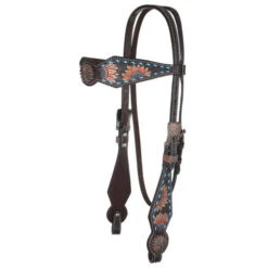 Circle Y Sunflower Buckstitch Brow Headstall -Marys Tack and Feed Store sunflower buckstitch hs walnut hero X0128 3001 circle y 68945.1665530999