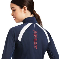 Ariat Team Sunstopper 2.0 1/4 Zip Baselayer -Marys Tack and Feed Store sunstopper 2.0 baselayer team navy back yoke 10039184 ariat 10814.1645662930