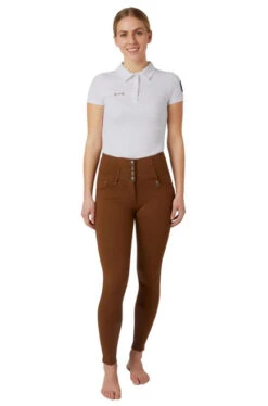Horze Tara High Waist Full Seat Breeches -Marys Tack and Feed Store tara high waist fs bison brown front 36091 BDBR horze 11062.1652472267