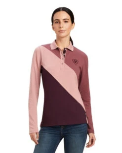 Ariat Taryn Polo Long Sleeve -Marys Tack and Feed Store taryn polo ls ginger mulberry front 10041357 ariat 33387.1661217640