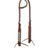 Turquoise Cross Aztec One Ear Headstall 2 Turquoise Cross Aztec One Ear Headstall -Marys Tack and Feed Store tc aztec 1 ear hs light oil 45007 01 01 weaver 47393.1668131200