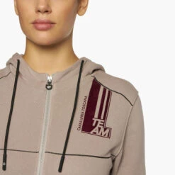 Cavalleria Toscana Team Daytona Zip Hoodie -Marys Tack and Feed Store team daytona crew blush front detail FED101 CO079 1A00 cavalleria toscana 68274.1657671800