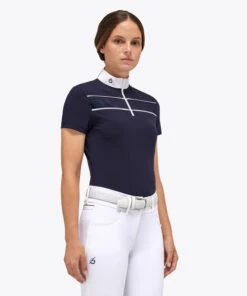 Cavalleria Toscana Team Daytona Polo Short Sleeve -Marys Tack and Feed Store team daytona polo ss smoky blue side POD297 JE022 0001 cavalleria toscana 57937.1661549179
