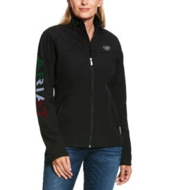 Ariat Team Softshell Mexico Jacket -Marys Tack and Feed Store team mexico jacket black front 10031428 ariat 02175.1673560284