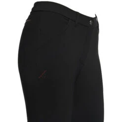 Cavalleria Toscana Team Red Stripe Knee Grip Breeches -Marys Tack and Feed Store team red stripe breech black front logo PAD160 JE010 9999 CT 28929.1639868516