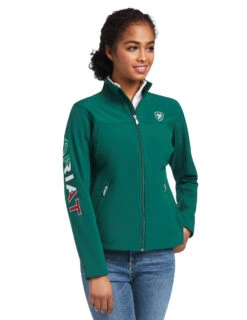 Ariat Team Softshell Mexico Jacket -Marys Tack and Feed Store team softshell mexico verde front 10039460 ariat 90166.1645224043