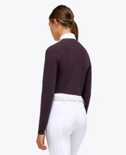 Cavalleria Toscana Tech Pique Show Polo Long Sleeve -Marys Tack and Feed Store tech pique polo ls dk.purp back POD313 JE022 3A00 cavalleria toscana 03047.1664131251