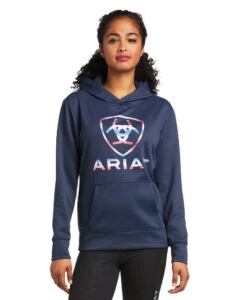Ariat TEK Hoodie -Marys Tack and Feed Store tek hoodie blue nights front 10039793 ariat 76899.1653605127