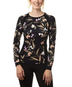 Kastel Denmark Crew Neck Shirt Long Sleeve -Marys Tack and Feed Store tropical crew black tan front LSCRT kastel 84528.1663294189