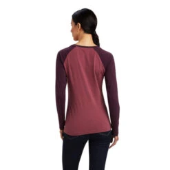 Ariat Varsity Logo Tee Long Sleeve -Marys Tack and Feed Store varsity tee ls mulberry pink back 10041354 ariat 10677.1661214428