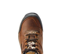 Ariat Terrain Waterproof Boot With Cow Print -Marys Tack and Feed Store women terrain h2o lace brn.cow toe 10044538 ariat 29887.1676343389