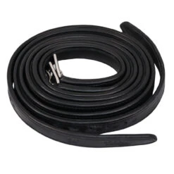 CommonWealth Yoho Rolled Stirrup Leathers -Marys Tack and Feed Store yoho rolled stirrup leather black main top view commonwealth 85235.1734065250